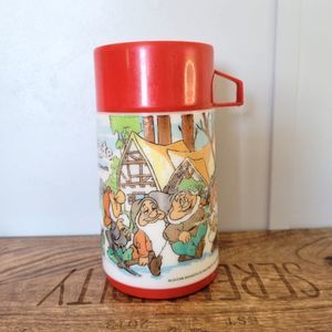 Vintage Disney Snow White and the Seven Dwarfs Aladdin Lunch Box Thermos